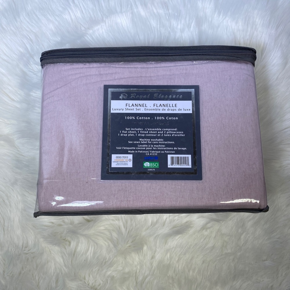 ✨FINAL STOCK✨Full 4pc Dusty Rose Flannel Bedsheets - Picture 3 of 4